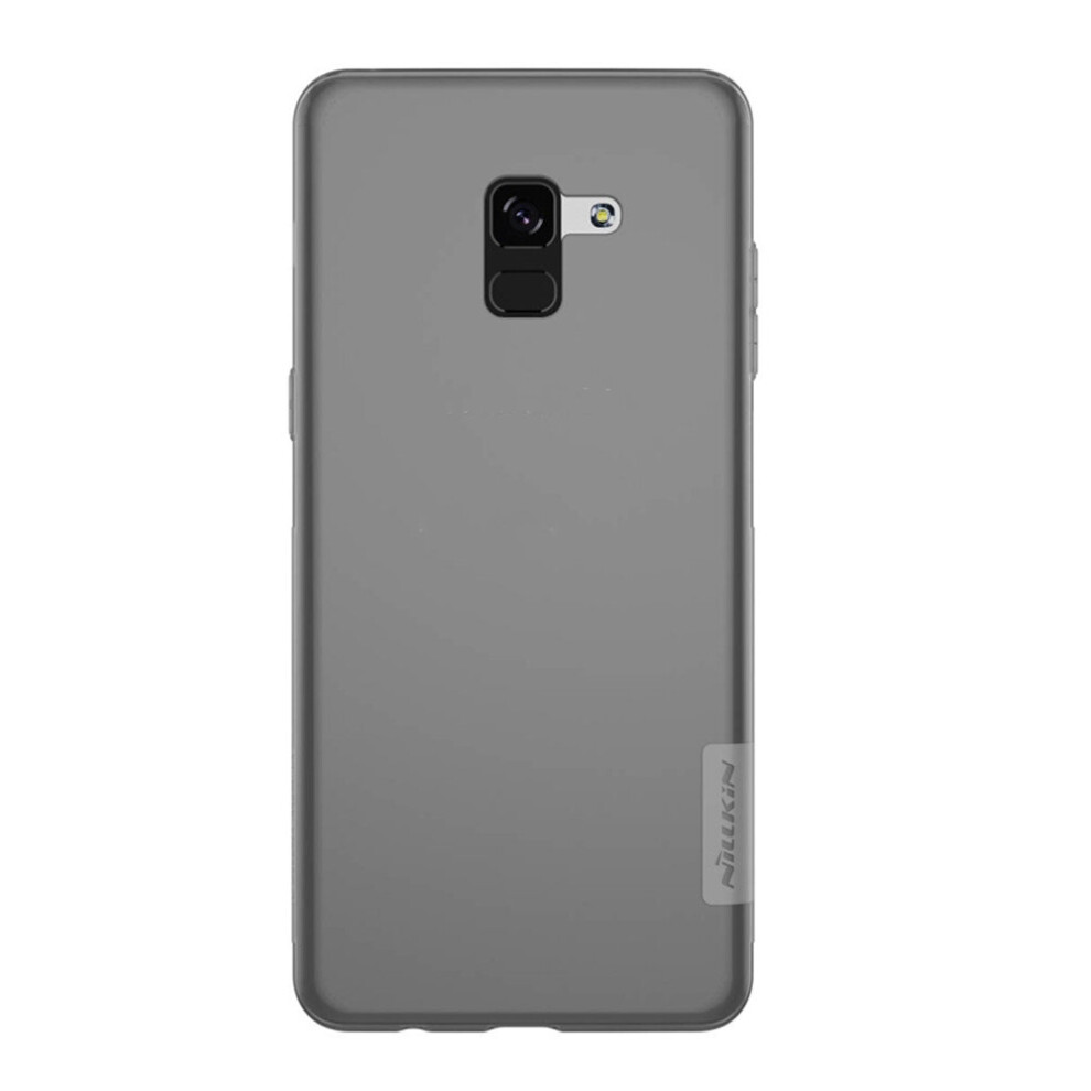 For Galaxy A8+ (2018) Non-Slip Tpu Transparent Soft Protective Case (Grey) Grey 700000668742