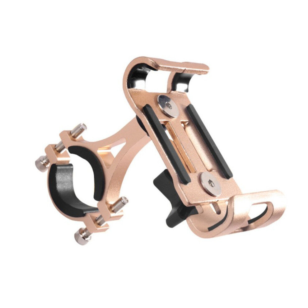 Aluminum Alloy 360 Degree Rotation Bike Bicycle Handlebar Stand Mount Holder For Mobile Cell Phone Gold_360 Degree Rotation Multicoloured 700000576290
