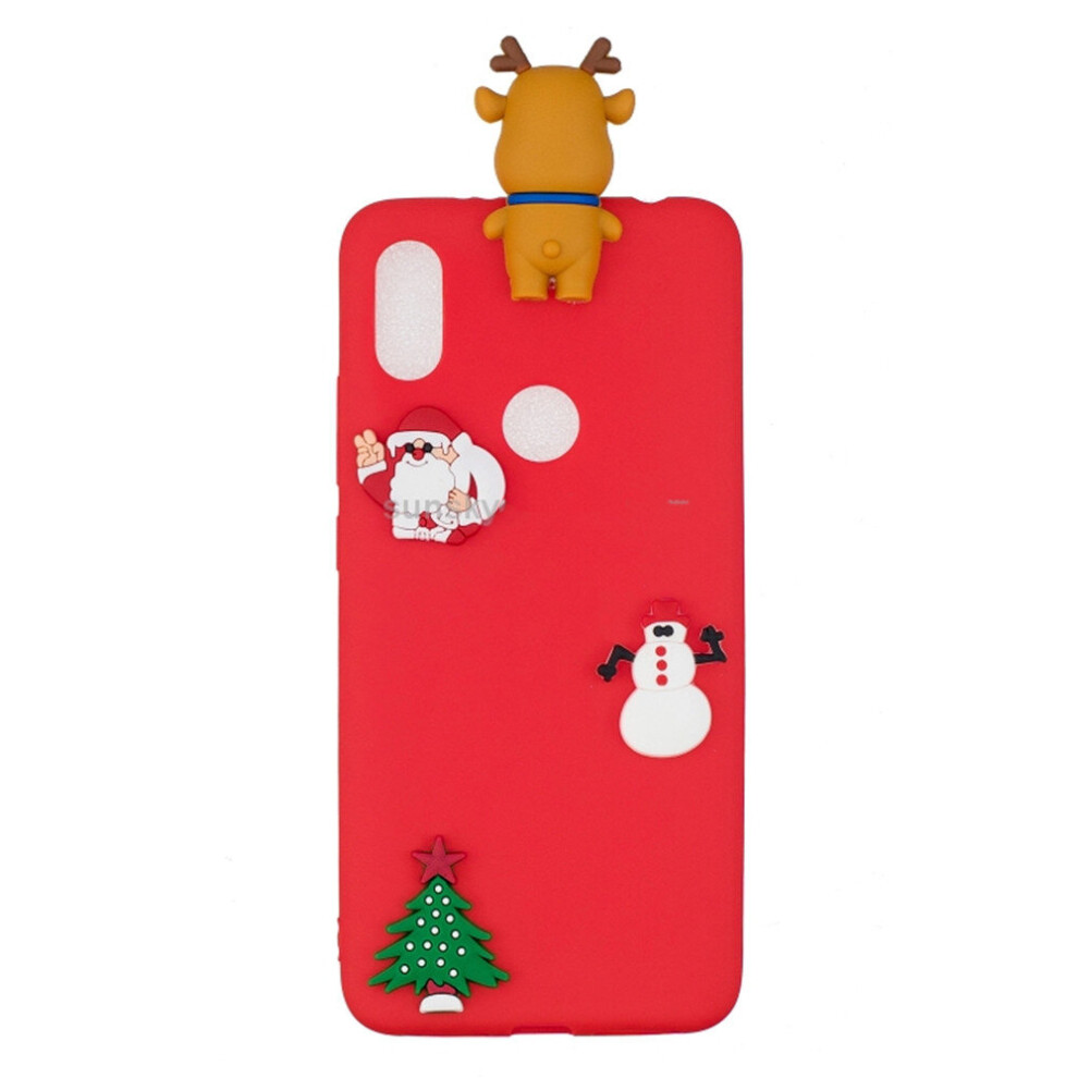 3D Paster Christmas Elk Pattern Tpu Protective Case For Xiaomi Mi 6X / A2(Red) Red 777178620681