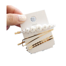 8PCS Korean Style Girl Metallic Pearl Hairpin Fashion Sweet Style Bang Clip 6#