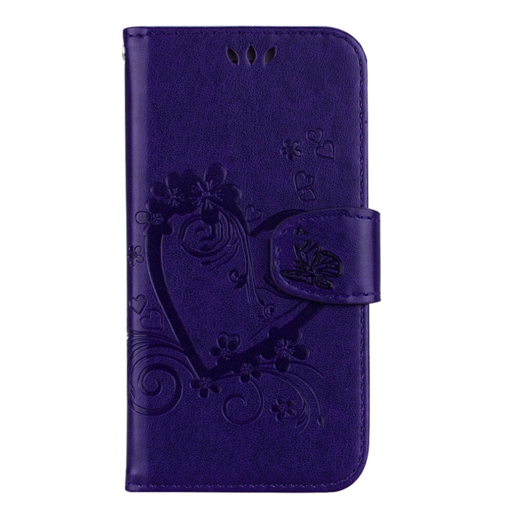 Embossed Heart Butterfly Pattern Horizontal Flip Leather Case For Galaxy Note9, With Card Slot & Holder & Wallet & Lanyard(Purple) Purple 777178620698