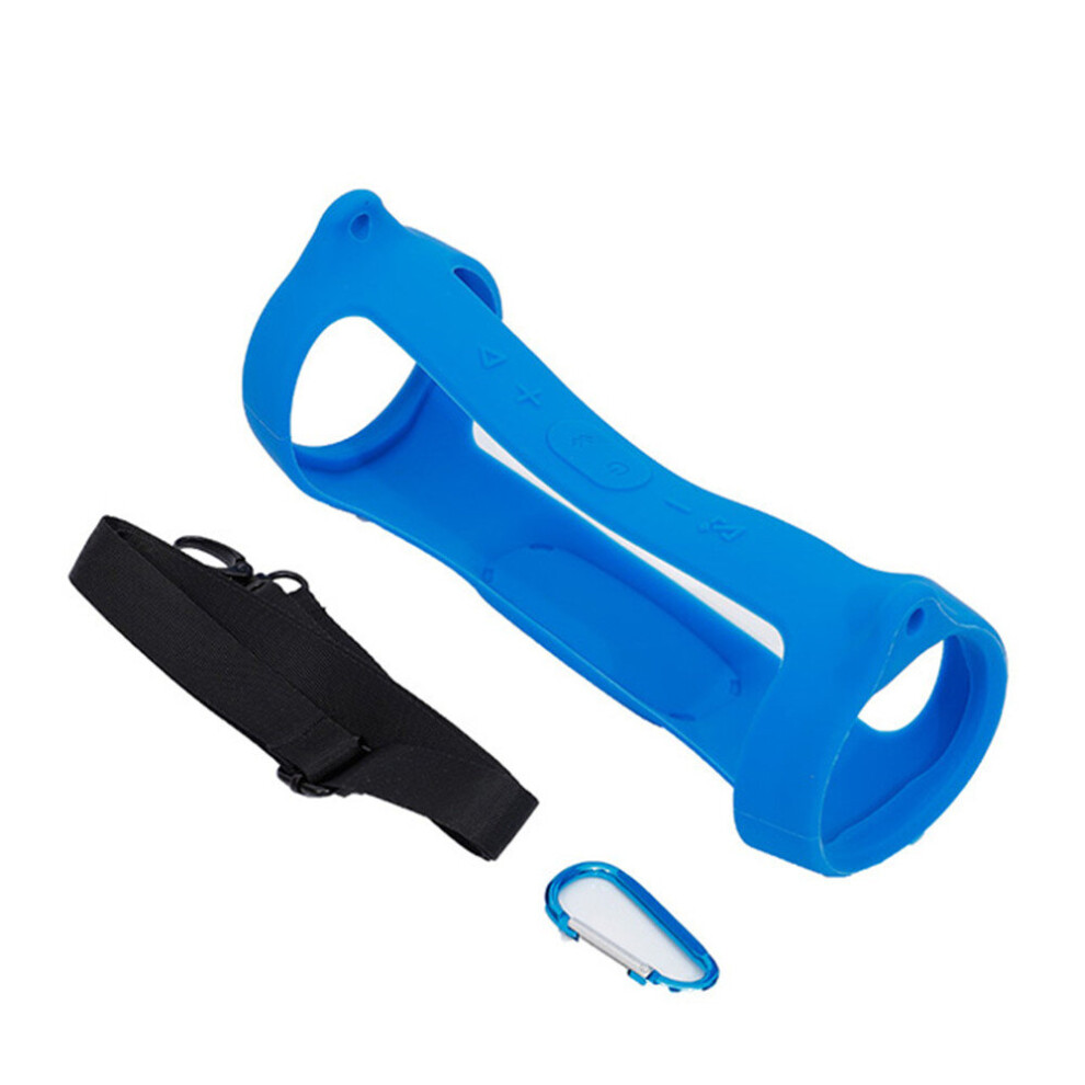 Newest Outdoor Travel Silicone Case Cover Skin With Strap Carabiner For Jbl Charge 4 Portable Wireless Tooth Speaker Blue 7061857276423