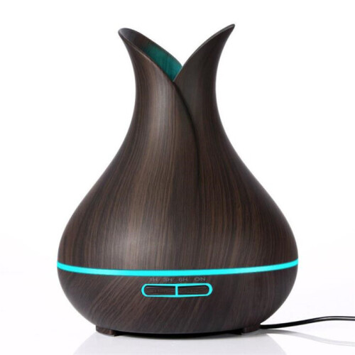 Wooden Aroma Essential Oil Diffuser Mist Humidifier Aromatherapy Diffuser with Remote Control for Home Mist Maker EU Plug