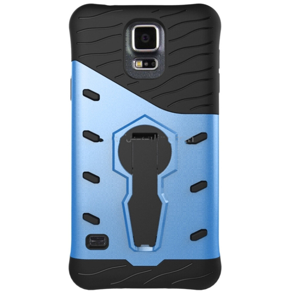 For Galaxy S5 Shock-Resistant 360 Degree Spin Tough Armor Tpu+Pc Combination Case With Holder(Blue) Blue 700000668704