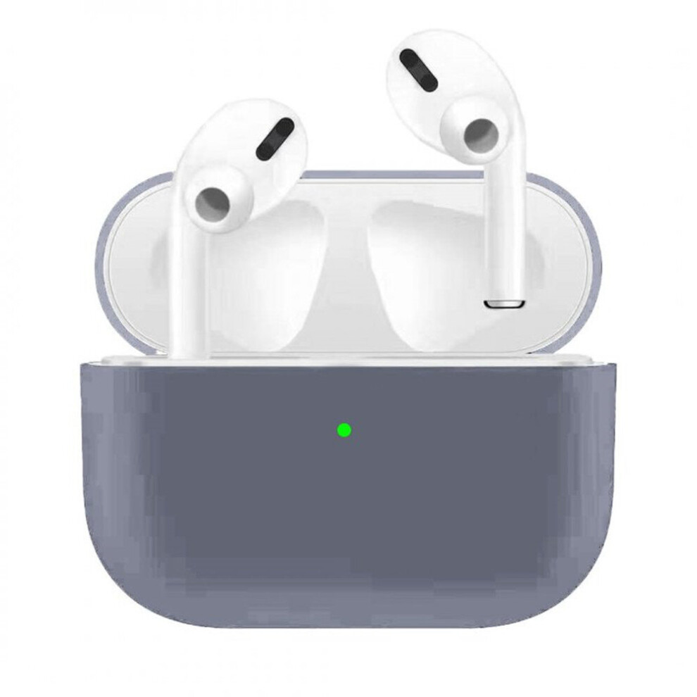 For Airpods Pro Silicone Earphone Case For Airpods Pro Shockproof Cases For Apple Bluetooth Headset Protective Cover Lavender 7061857211486