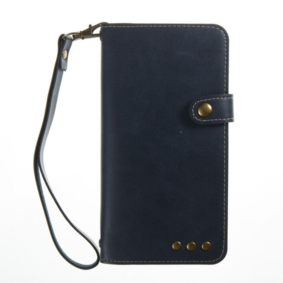For Huawei P10 Retro Crazy Horse Texture Horizontal Flip Pu Leather Case With Card Slots & Wallet & Hand Strap (Dark ) Blue 777178618312
