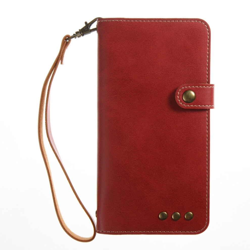 For Huawei P8 Lite 2017 Retro Crazy Horse Texture Horizontal Flip Pu Leather Case With Card Slots & Wallet & Hand Strap(Red) Red 777178618329