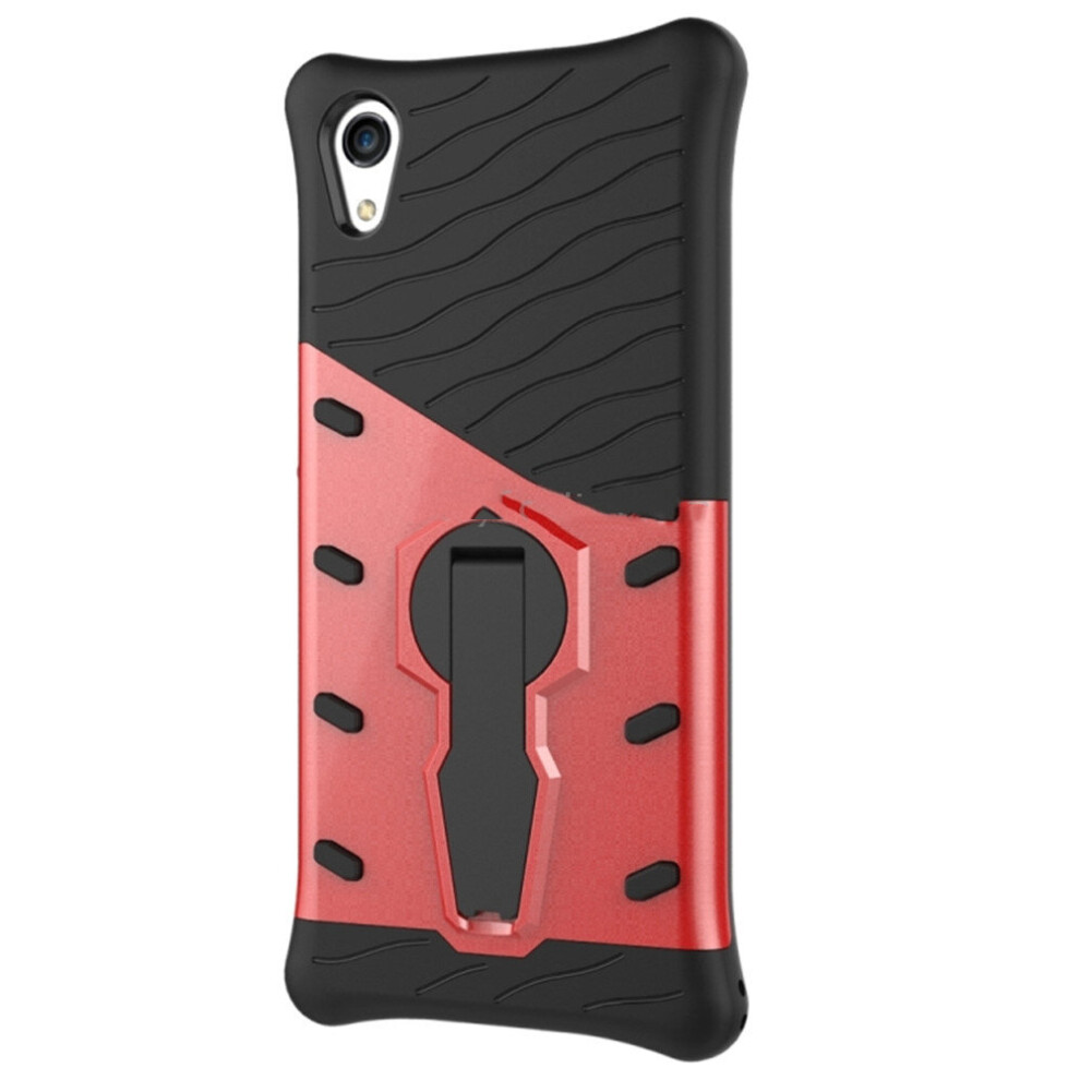 For Sony Xa1 Shock-Resistant 360 Degree Spin Sniper Hybrid Case Tpu + Pc Combination Case With Holder(Red) Red 700000656404
