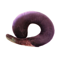 Emulational U Shape Sleep Pillow Cute Shape Neck Pillow for Travel Home Decoration eggplant