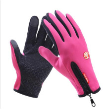 Touch Screen Full Finger Winter Sport Windstopper Ski Gloves Warm Riding Glove Motorcycle Gloves pink_L
