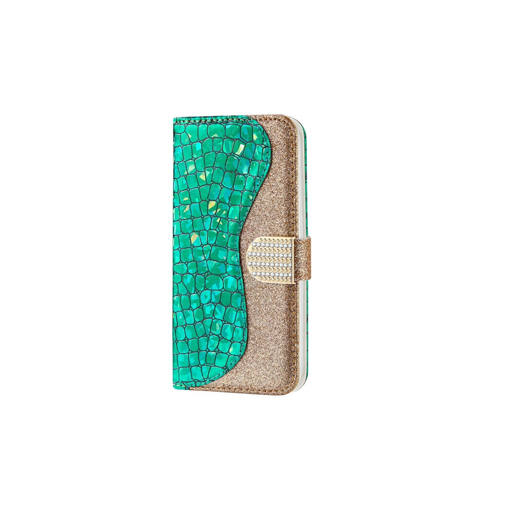 Laser Glitter Powder Matching Crocodile Texture Horizontal Flip Leather Case For Galaxy M20 700000651270
