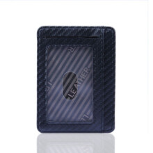 New Fashion Pu Leather Carbon Fiber Wallet Card Holder Case Pocket Leather ID Block Money bags ID Card Wallet Holder Case