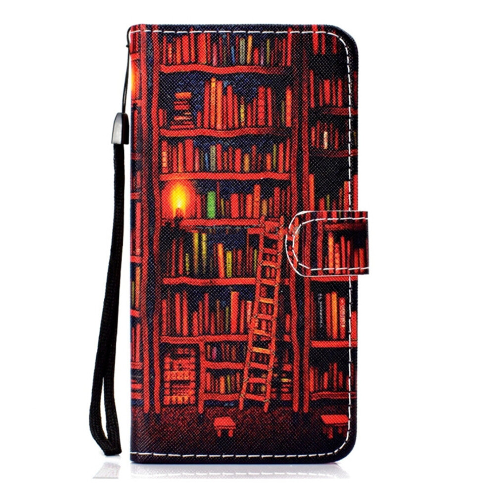 Bookshelf Pattern Colored Drawing Horizontal Flip Leather Case for Huawei P30, with Holder & Card Slots & Wallet & Lanyard-image-OPC-P6Z9YY8-NEW