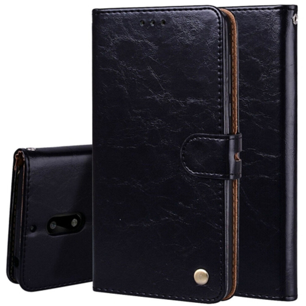 For Nokia 6 Business Style Oil Wax Texture Horizontal Flip Leather Case With Holder & Card Slots & Wallet (Black) Black 700000668933