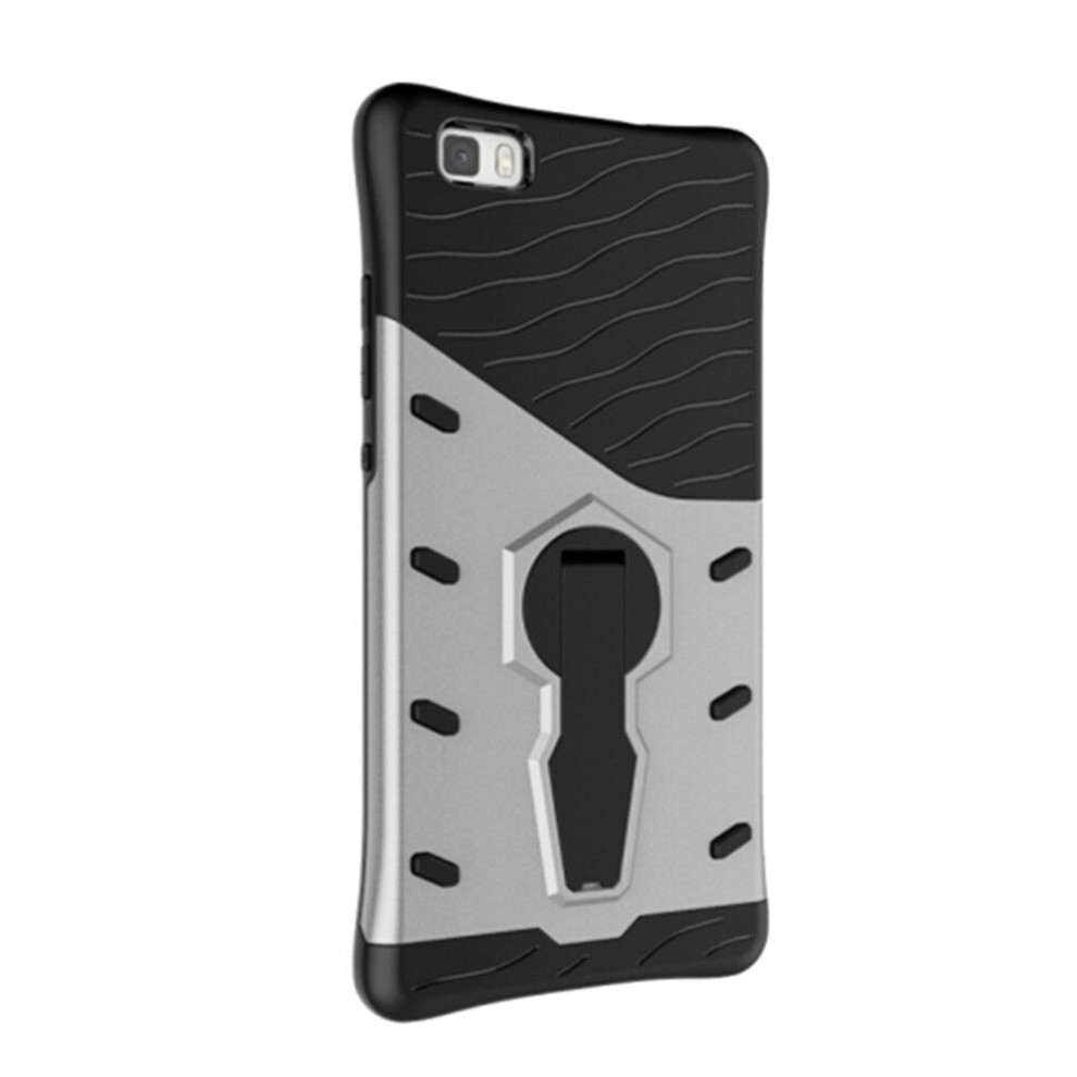For Huawei P8 Lite Shock-Resistant 360 Degree Spin Tough Armor Tpu+Pc Combination Case With Holder(Silver) Silver 777178618428