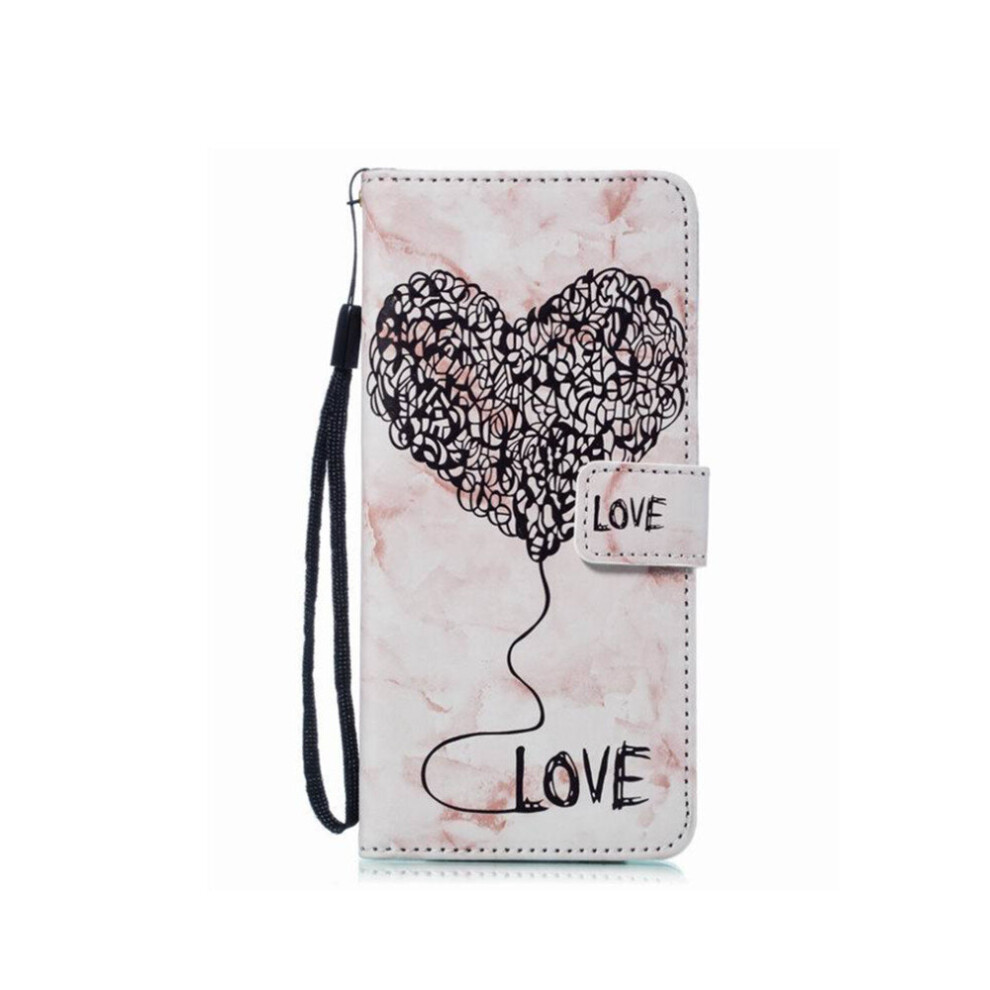 Heart + Marble Pattern Horizontal Flip Leather Case For Galaxy S9+, With Holder & Card Slots & Wallet & Lanyard(Coffee) 777178620889