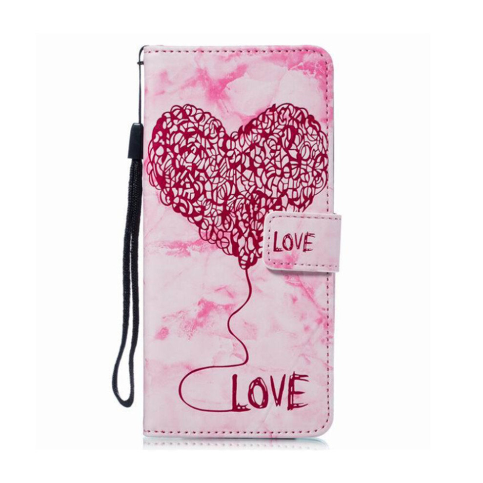 Heart + Marble Pattern Horizontal Flip Leather Case For Galaxy S8+, With Holder & Card Slots & Wallet & Lanyard 777178620902