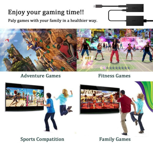 for Xbox One Kinect Xbox One S X Kinect 2.0 Adapter Windows PC Power Supply Interactive APP Program Development Kit EU Standard 1