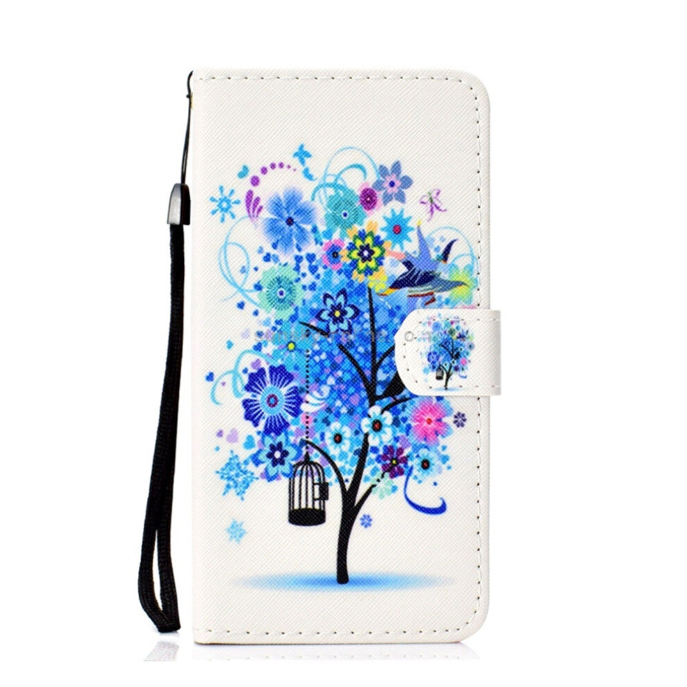Flower Bird Pattern Colored Drawing Horizontal Flip Leather Case For Huawei P30, With Holder & Card Slots & Wallet & Lanyard 700000666571