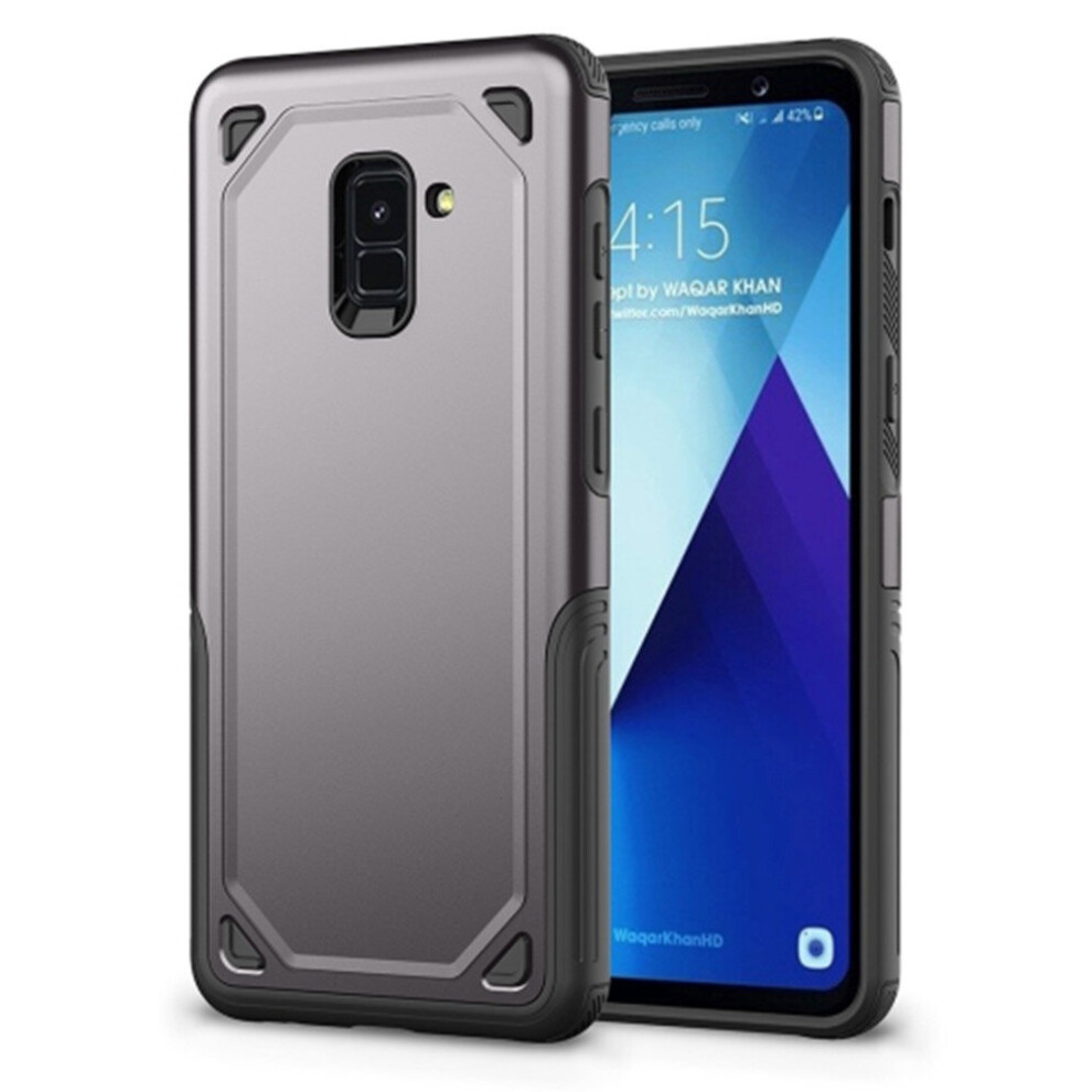 2Pcs Shockproof Rugged Armor Protective Case For Galaxy A7 (2018) (Grey) Grey 777178620933