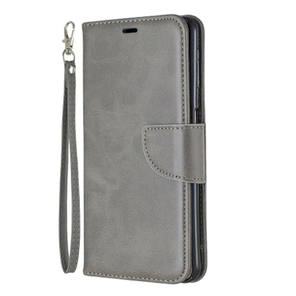 Retro Lambskin Texture Pure Color Horizontal Flip Pu Leather Case For Galaxy A7 2018&A750, With Holder & Card Slots & Wallet & Lanyard(Grey) Grey 700000641585