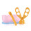3Pcs Multi-function Portable PP Clip Scissors Baby Food Cut Supplement Scissors Pink 1