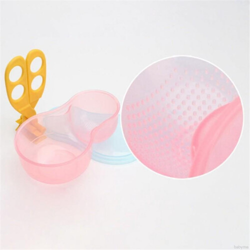 3Set Multi-function Portable PP Clip Scissors Baby Food Cut Supplement Scissors Pink 2