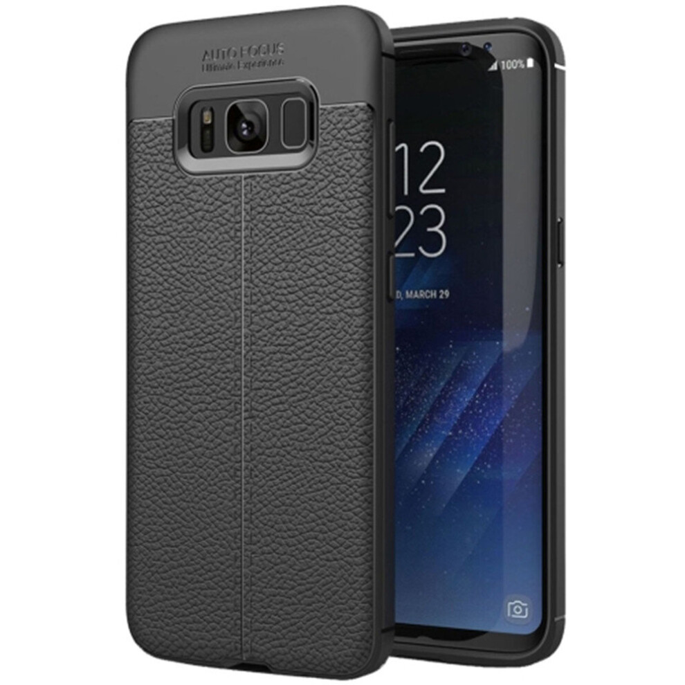 For Galaxy S8 +  Litchi Texture TPU Protective Back Cover Case (Black)-image-OPC-P6Z9ZST-NEW