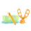 3Set Multi-function Portable PP Clip Scissors Baby Food Cut Supplement Scissors Green 1