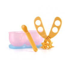 3Set Multi-function Portable PP Clip Scissors Baby Food Cut Supplement Scissors Pink