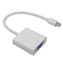 2PCS Mini DP to VGA Line Mini DP to VGA Patch Cord iOS Support 1080P Big High Definition Screen white