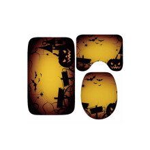 3Pcs/Set Halloween Pattern Series Non Slip Bathroom Floor Rug Toilet Seat Lid Cover Halloween_3-piece set