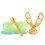 3PCS  Multi-function Portable PP Clip Scissors Baby Food Cut Supplement Scissors Green 1