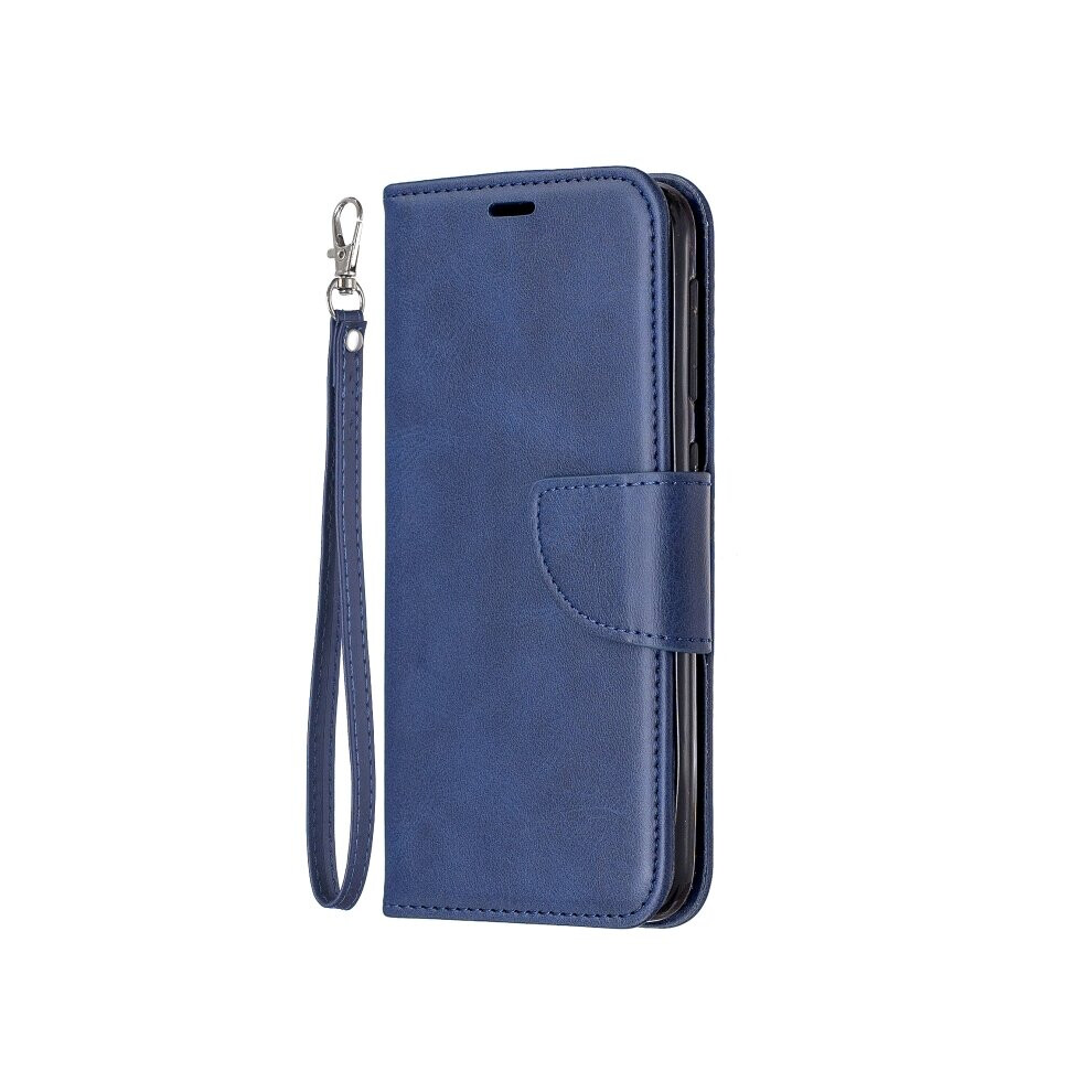 Retro Lambskin Texture Pure Color Horizontal Flip Pu Leather Case For Galaxy A10e, With Holder & Card Slots & Wallet & Lanyard(Blue) Blue 700000654066