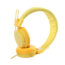 Kids Wired Ear Headphones Stylish Headband Earphones for iPad Tablet yellow