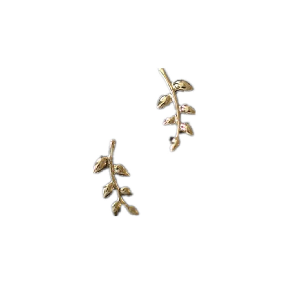 Photos - Earrings Keshen Gilding European Style for Women Simple Olive Branch Leaf Sweet Cute Student Jewelry