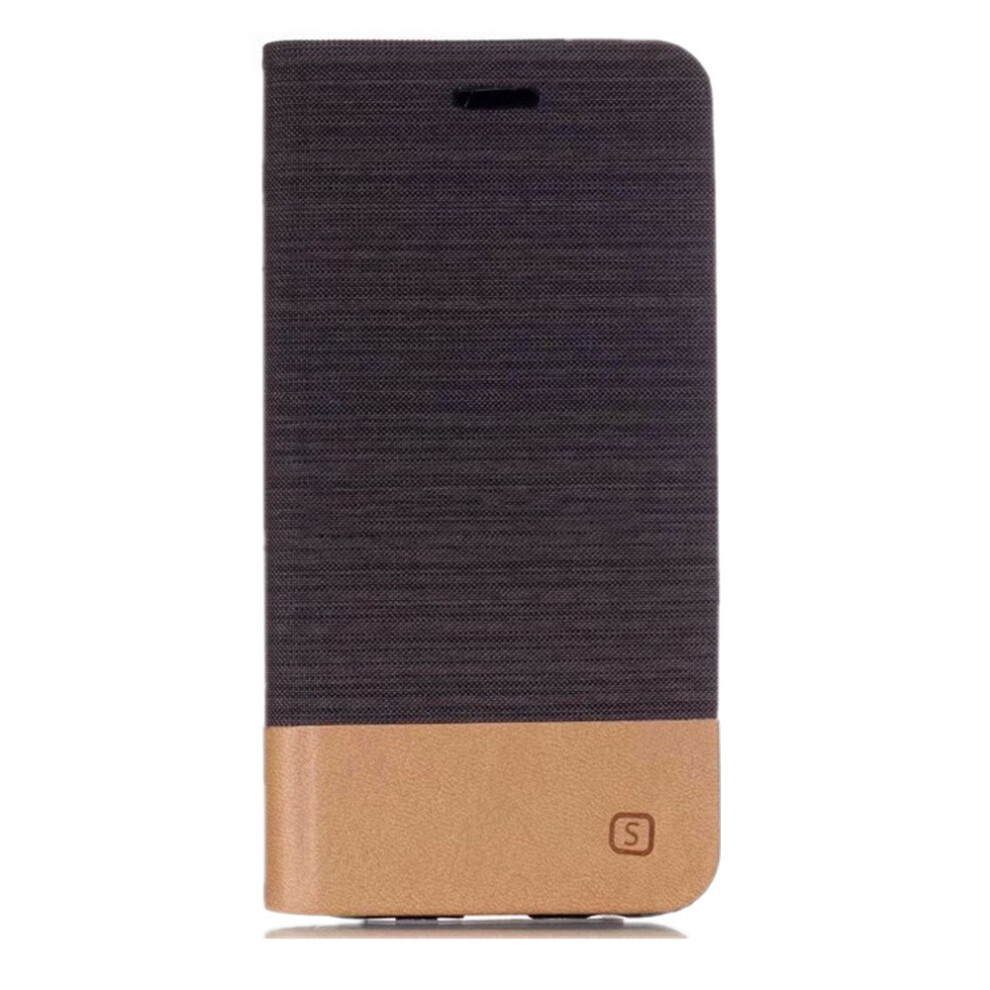 For Galaxy J6 (2018) Canvas Pattern Pu + Tpu Horizontal Flip Leather Case With Holder & Card Slots (Black) Black 777178623569