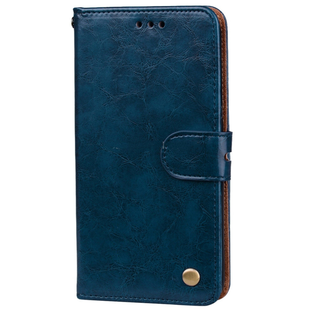 For Xiaomi Redmi 4X Business Style Oil Wax Texture Horizontal Flip Leather Case With Holder & Card Slots & Wallet(Blue) Blue 700000656657
