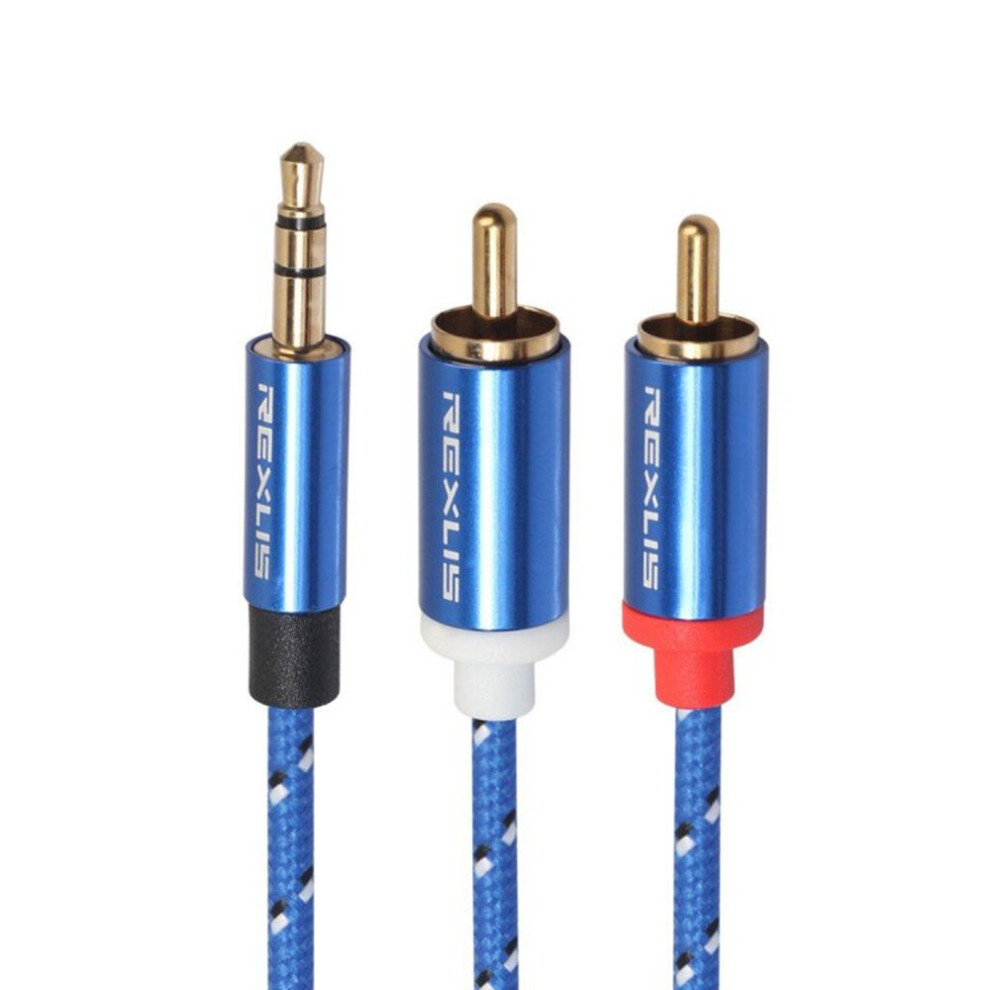 2Pc 3.5Mm To 2Rca Male Audio Auxiliary Aux Stereo Y Splitter Cable Cord - 0.5M 700000574111