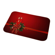 New Christmas Snowman Printed Soft Flannel Floor Mat Bathroom Anti Slip Mat Rug purple_40*120cm