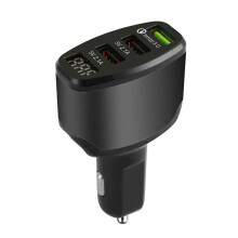 3-Port USB 2.1A Fast Charging Car Charger Adapter for Universal Smart Phone Black