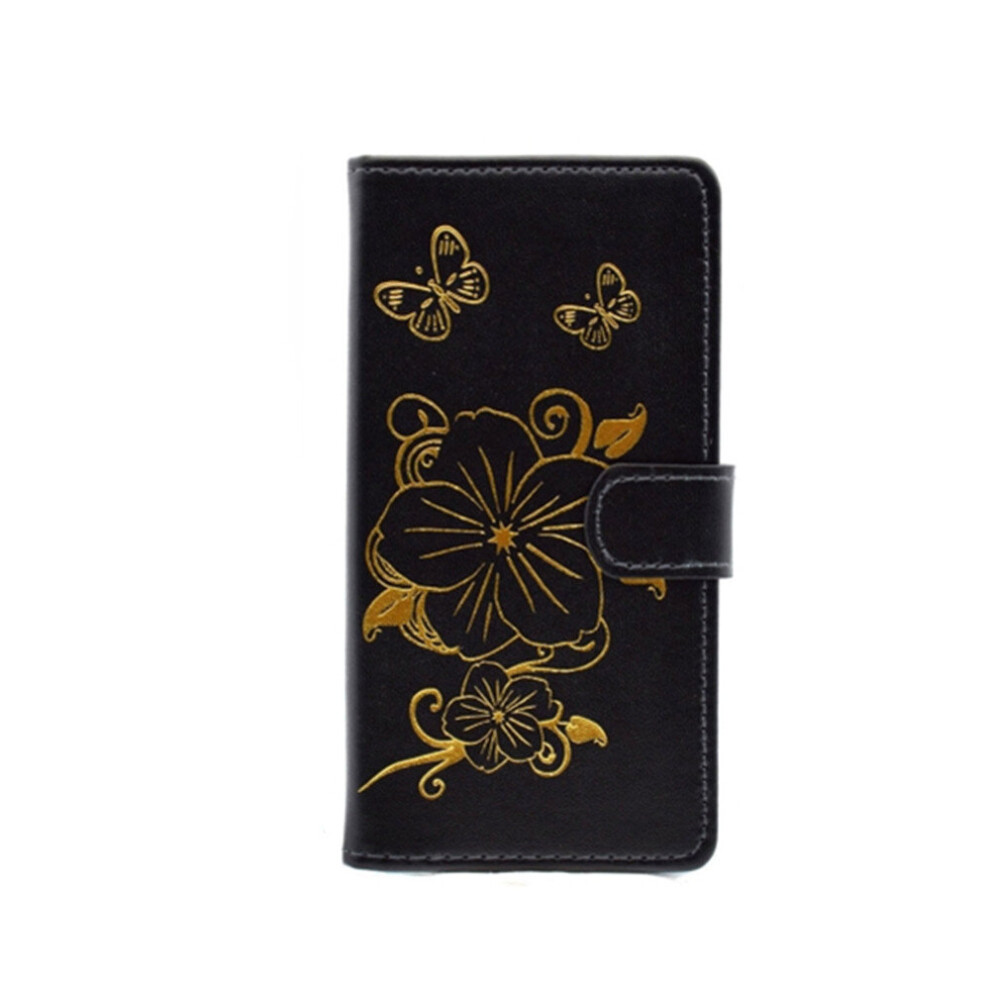 For Galaxy A510 Bronzing Butterfly Pattern Horizontal Flip Pu Leather Case With Holder & Card Slots & Wallet(Black) Black 777178623637