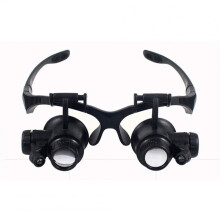 Loupe 10X 15X 20X 25X avec bandeau et lumière LED Loupe optique pour horlogerie et bijouterie Sans pile