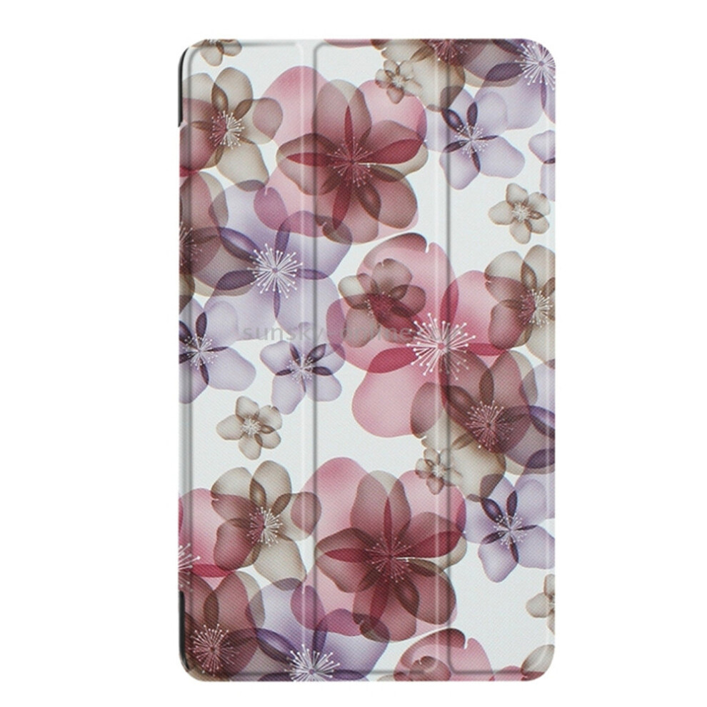 Huawei Mediapad M3 Lite 8.0 Colorful Painted Flower Pattern Horizontal Deformation Flip Leather Case With Three-Folding Holder & Sleep / Wake-Up Funct 700000656749