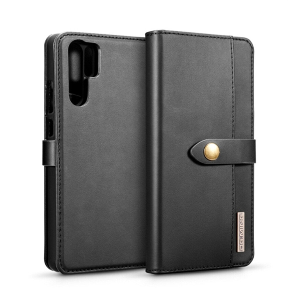 Lambskin Detachable Horizontal Flip Magnetic Case For Huawei P30 Pro, With Holder & Card Slots & Wallet (Black) Black 700000651751