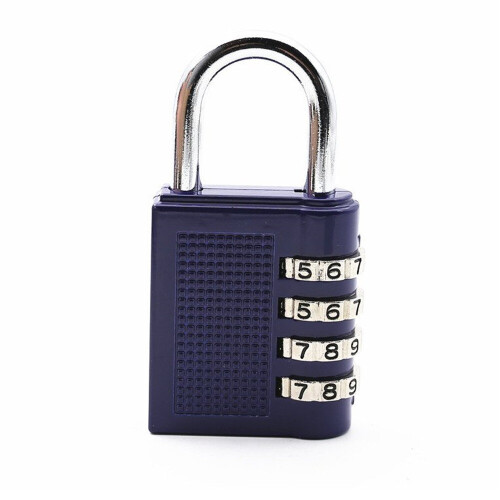 2Pcs Dial Digit Combination Lock Suitcase Luggage Password Lock Padlock  Home Dormitory blue