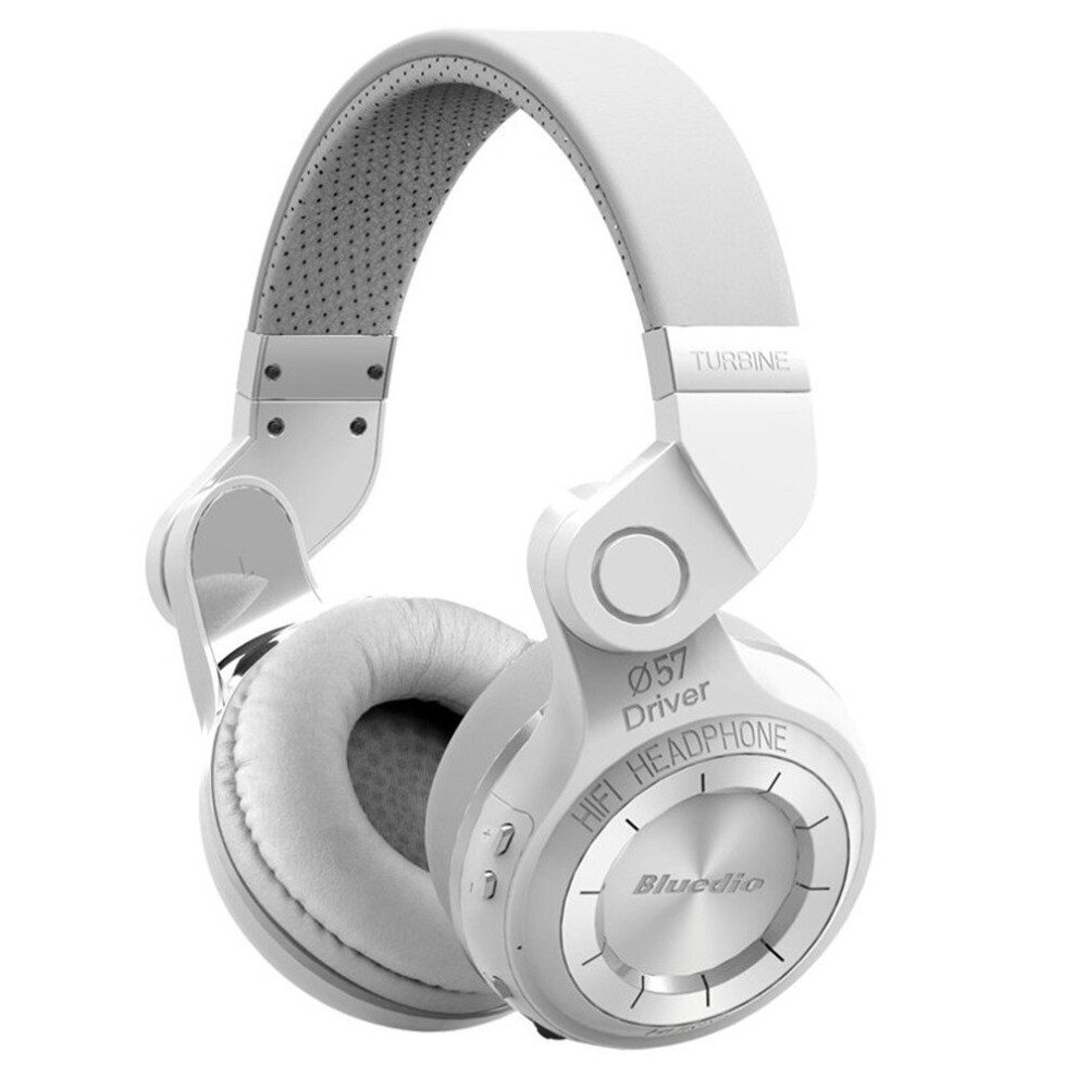 T2 Wireless Bluetooth Headphones 3D Stereo Headset Hurrican Series Headphone With Microphone White 7061857209445