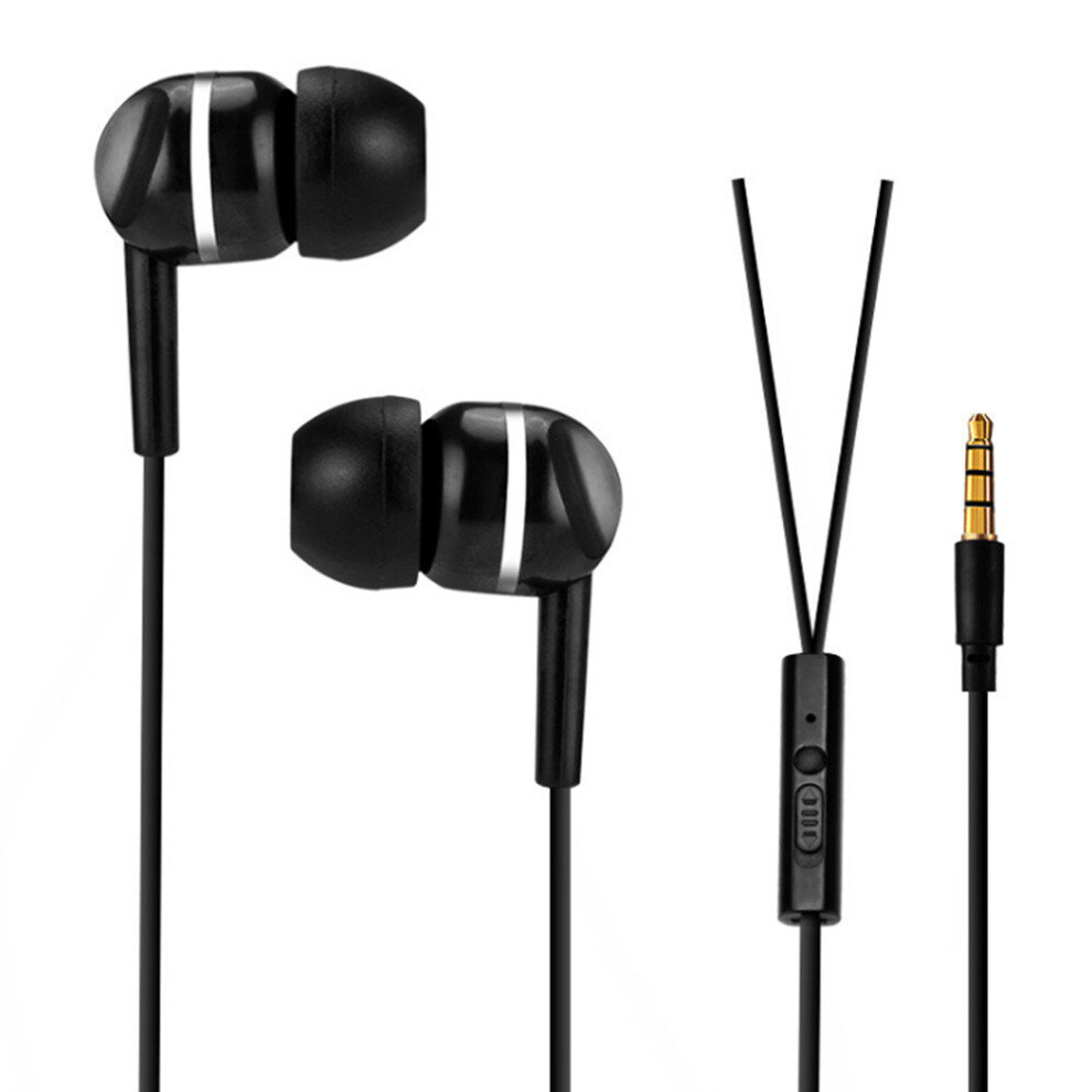 3 Pcs In Ear Earphone Earplug Stereo Volume Control Wired Headset Bass With Microphone Earphones 7061857276898