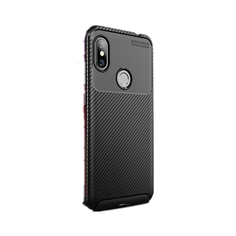 2 Pcs Beetle Shape Carbon Fiber Texture Shockproof Tpu Case For Xiaomi Redmi Note 6(Black) Black 700000661552
