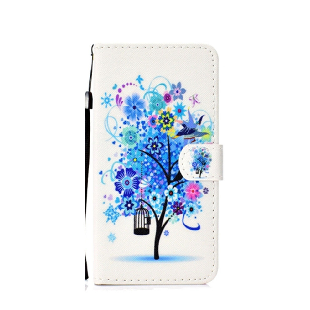 Flower Bird Pattern Colored Drawing Horizontal Flip Leather Case For Galaxy S10, With Holder & Card Slots & Wallet & Lanyard 700000666878
